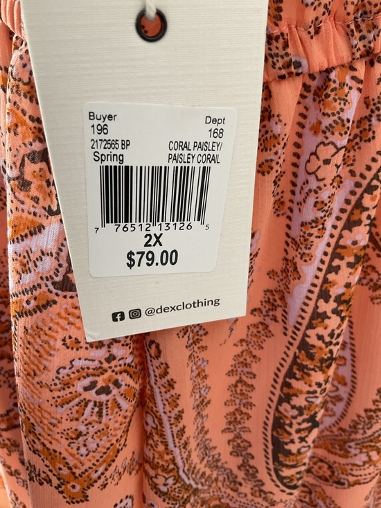 Dex Coral Paisley Tie-Neck Maxi Dress - Picture 6 of 10